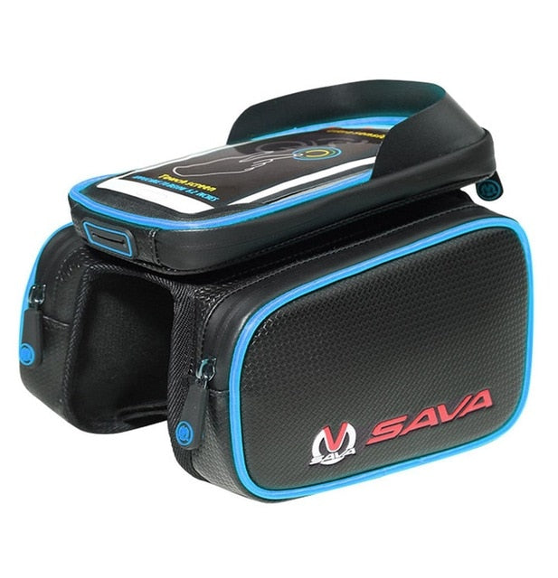 Front Bicycle Bag Waterproof Cycling Bike Frame Tube Bag Double Pouch Cycling  Bags for 6.2inch Cell Phone Smartphone Case