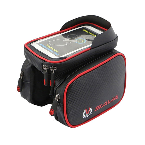 Front Bicycle Bag Waterproof Cycling Bike Frame Tube Bag Double Pouch Cycling  Bags for 6.2inch Cell Phone Smartphone Case