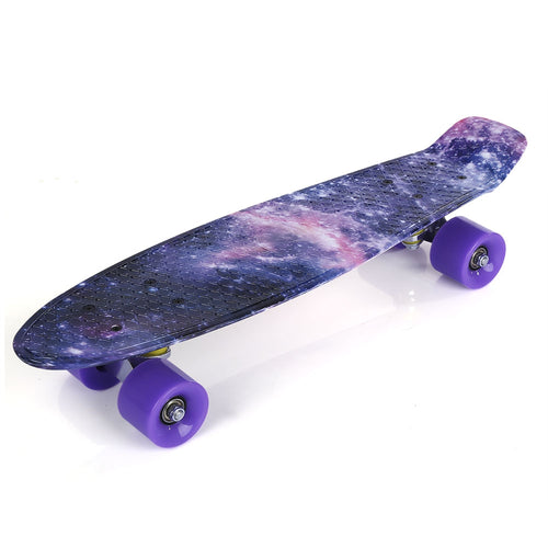 Cruiser Skateboard Mini Plastic Skate Board Retro Longboard Graphic Galaxy Starry Printed Four-wheel Street Banana Fish