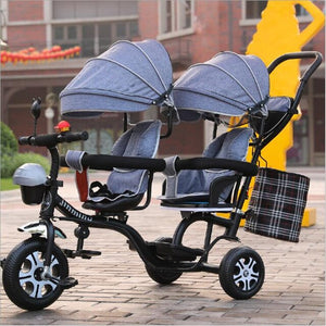 2 kids Tricycle Twins Baby Bicycle Toys for Children Kids Toys Double Seat Tricycle Tandem