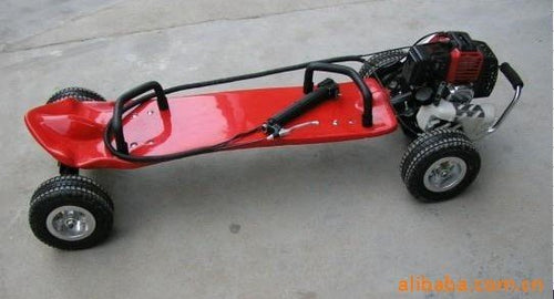 Gas skateboard petrol motor scooter 49cc motorized skateboard red color