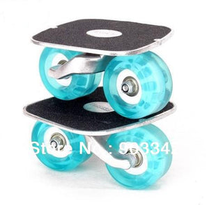 drift skates freeline skates aluminium deck board with high quality flashing PU wheel