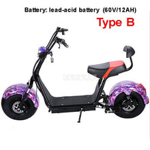 Load image into Gallery viewer, Big 2 Wheel New Harley Electric Vehicle Adult Pedal Electric Bicycle Motorcycle Scooter With Seat Mileage 40km 1000W