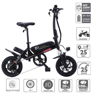 Smart Folding Electric Bike12inch Mini Electric Bicycle Ebike 36V Lithium Battery Super Mini E Bike 30km Maximum Bat