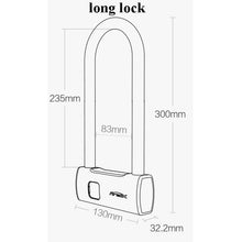 Load image into Gallery viewer, 2019 Smart Fingerprint U-lock Anti-theft Bicycle Motorcycle Lock USB Fingerprint Lock for bicycle himo lock