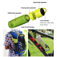 Load image into Gallery viewer, Bluetooth Bicycle bottle 750ML bike bottle Cycling Cattle Music water bottle bicycle cycling cattle with bluetooth speaker