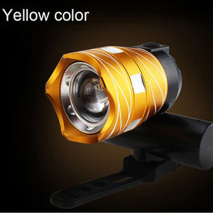 T6 LED Bicycle Light Bike Front Lamp Outdoor Zoomable Torch Headlight USB Rechargeable Built-in Battery 15000LM