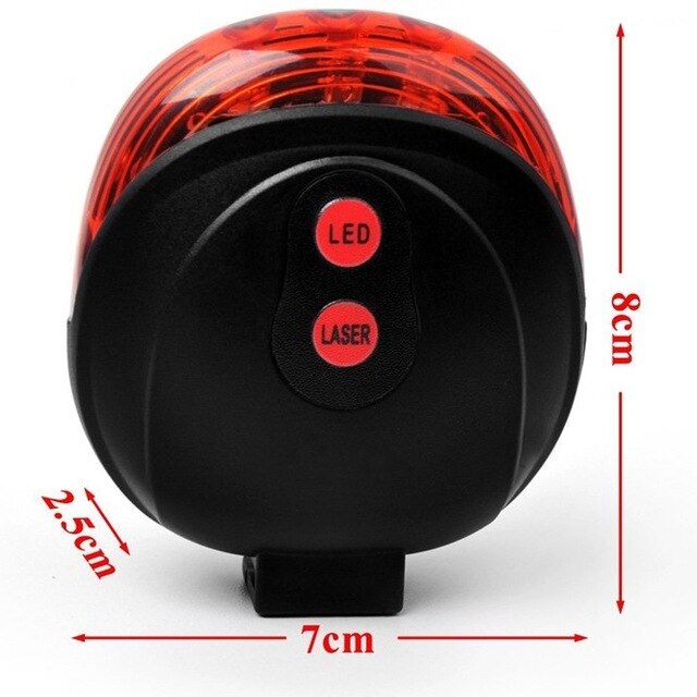 Hot Sale Bicycle LED Taillight Safety Warning Light 5 LED+2 Laser Night Mountain Bike Rear Light Tail Light Lamp Bycicle Light