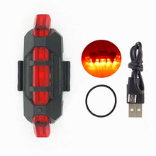 Load image into Gallery viewer, Portable USB Rechargeable Bike Bicycle Tail Rear Safety Warning Light